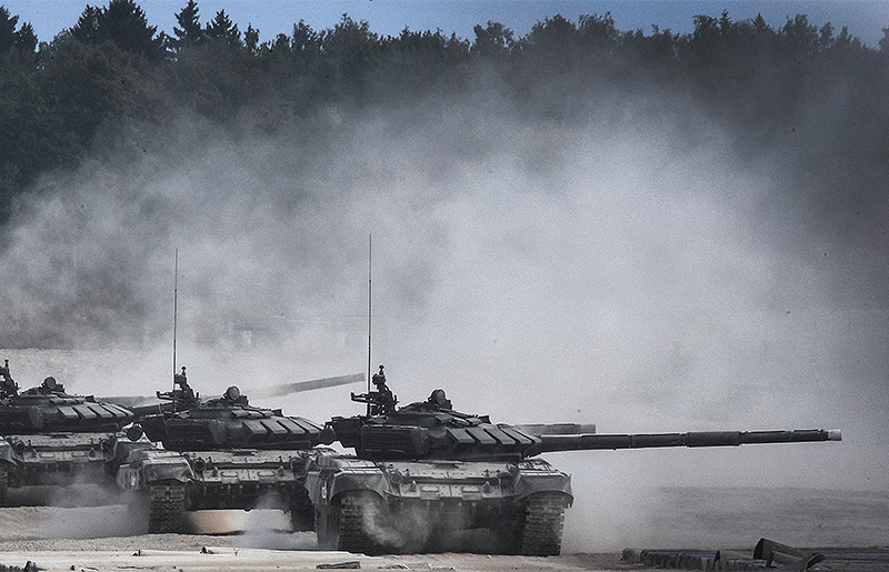 Russische T-90-Panzer beim "Army 2017- International Military-Technical Forum" in Moskau