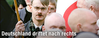 Rechtsradikaler mit Hitler-Bärtchen