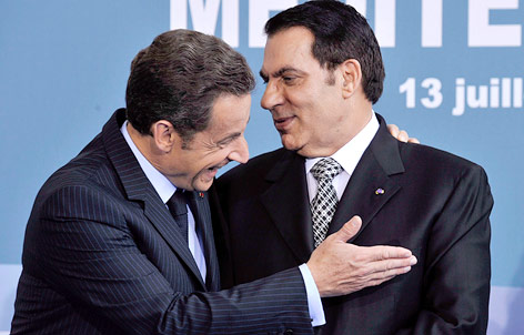 Nicolas Sarkozy, Zine El-Abidine Ben Ali