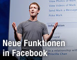 Facebook-CEO Mark Zuckerberg bei der Präsentation des neuen Designs