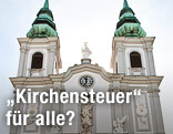 Außenansicht der Mariahilfer Kirche in Wien