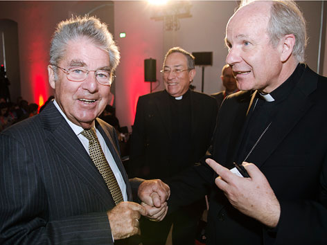 Bundespräsident Heinz Fischer und 	Kardinal Christoph Schönborn
