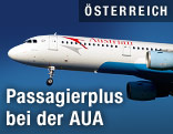 Flugzeug der Austrian Airlines in der Luft