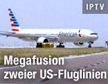 Rendering eines Flugzeuges nach der Fusion von AA und US Airways