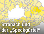 Karte der Stronach-Wähler in Niederösterreich