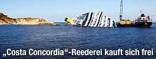 Verunglücktes Kreuzfahrtschiff "Costa Concordia"