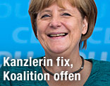 Lächelnde deutsche Kanzlerin Angela Merkel