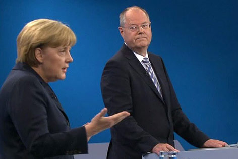 Angela Merkel und Peer Steinbrück beim TV-Duell