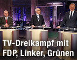 FDP-Spitzenkandidat Rainer Brüderle, Grünen-Fraktionschef Jürgen Trittin und Linken-Fraktionschef Gregor Gysi