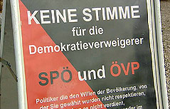 Anti-Wahlplakat der Gemeindeinitiative
