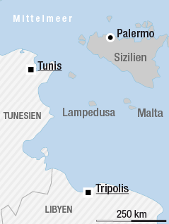 Karte von Lampedusa