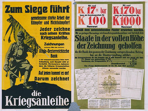 Plakate zur Information für Kriegsanleihen