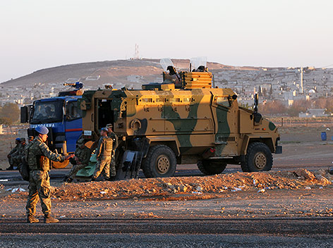 Türkische Soldaten nahe der Grenze zu Syrien