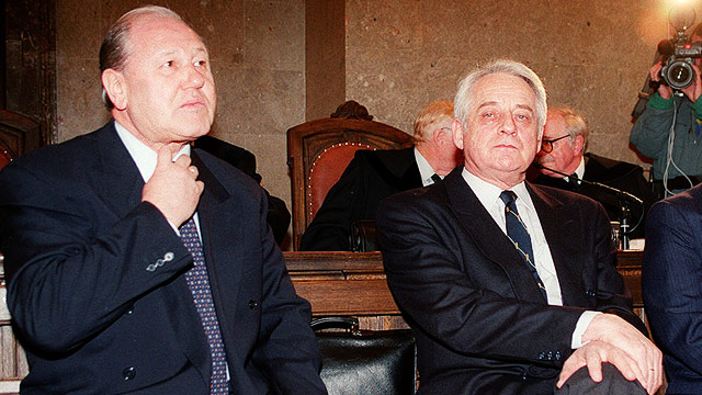 Karl Blecha und Leopold Gratz, März 1993