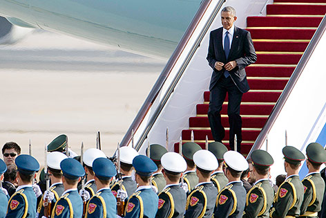 US-Präsident Barack Obama bei der Ankunft in Peking