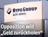 Schild der Hypo Group Alpe Adria in Klagenfurt