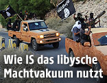 Jeep-Konvoi mit IS-Flaggen