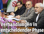 Irans Außenminister Mohammad Javad Zarif am Verhandlungstisch