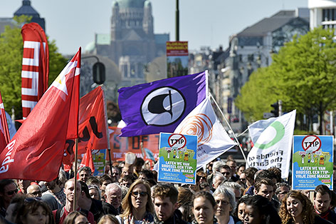 Demonstranten in Brüssel