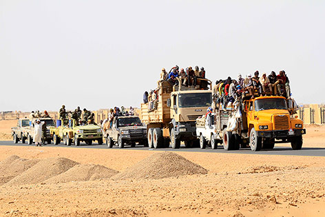 Flüchtlinge an der Libyisch-Sudanesischen Grenze