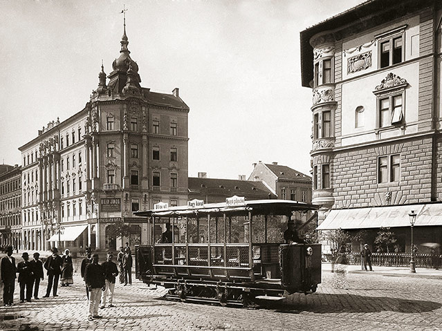 Franzensring bei der Üllöi-Straße, um 1895 