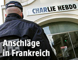 Polizei vor dem Satiremagazin Charlie Hebdo