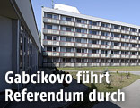 Das Gebäude in Gabcikovo (Slowakei), in dem Flüchtlinge aus Traiskirchen untergebracht werden sollen