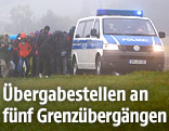 Deutsche Polizei an der Grenze zu Österreich