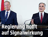 Vizekanzler Reinhold Mitterlehner und Bundeskanzler Werner Faymann