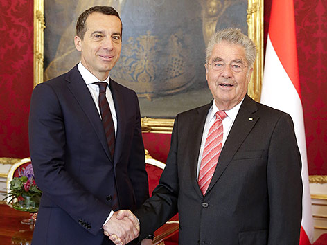 Christian Kern mit dem Bundespräsidenten Heinz Fischer