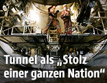 Arbeiter im Gotthard-Tunnel