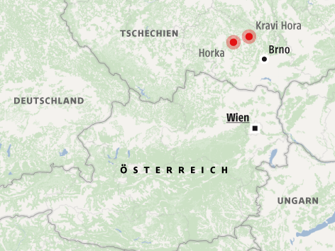 Karte von Atommüllendlagern in Tschechien