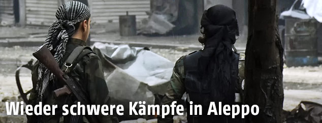 Assad-Regimetreue Soldaten in Aleppo