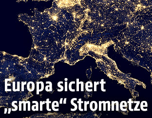 Satellitenbild von Europa bei Nacht