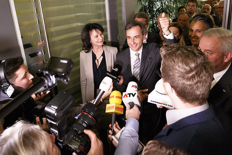 Jubel des Grazer Bürgermeisters Siegfried Nagl (ÖVP)