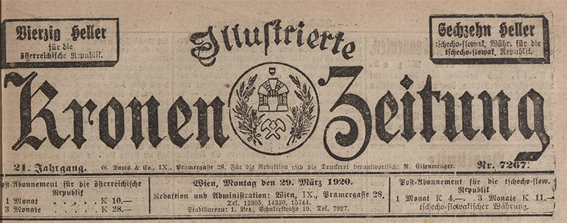 Historisches Zeitungstitelblatt