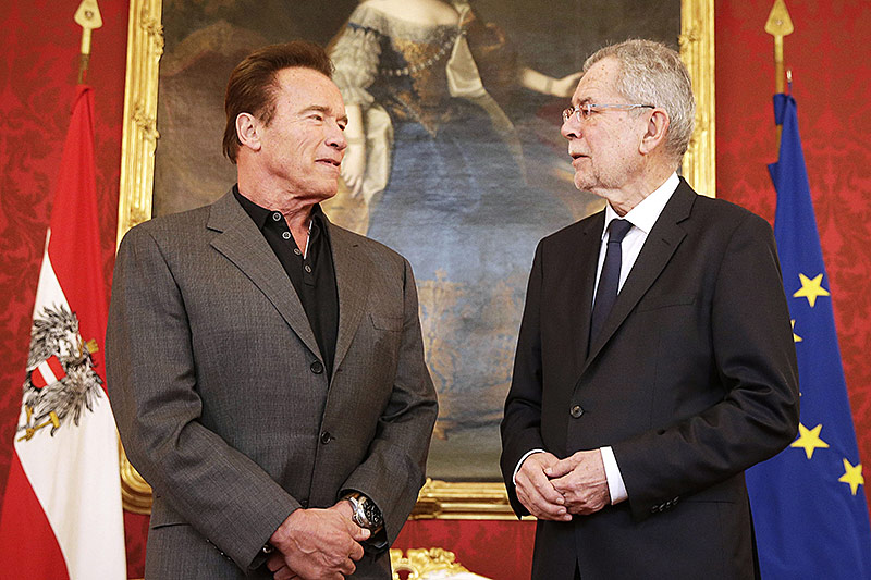 Bundespräsident Van der Bellen und Arnold Schwarzenegger