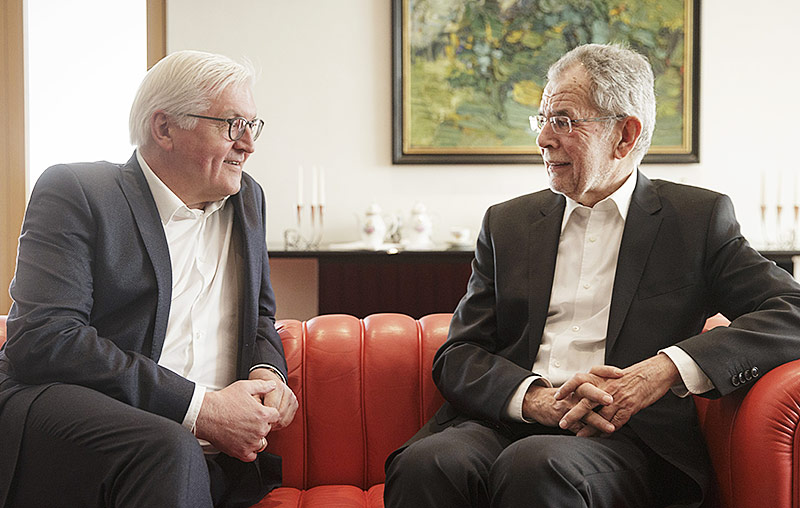 Bundespräsident Van der Bellen und Deutschlands Präsident Walter Steinmeier in Berlin