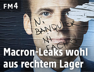 Plakat zeigt Emmanuel Macron