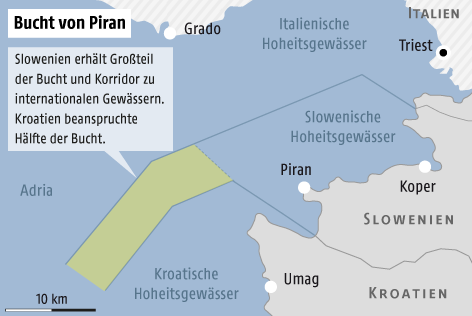 Karte von der Bucht von Piran