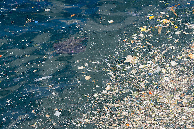 Müll schwimmt im Meer