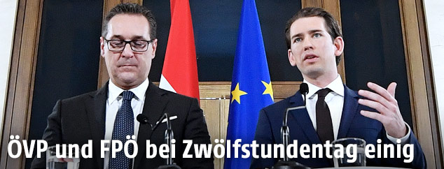 FPÖ-Obmann Heinz-Christian Strache und ÖVP-Chef Sebastian Kurz