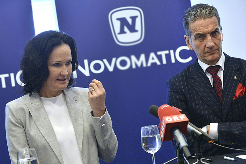 Eva Glawischnig und Novomatic-Konzernchef Harald Neumann 