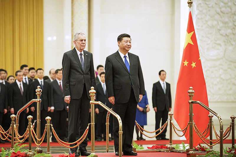 Alexander Van der Bellen und Xi Jinping 