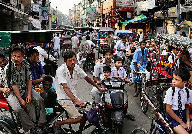 Straßenszene in New Dheli
