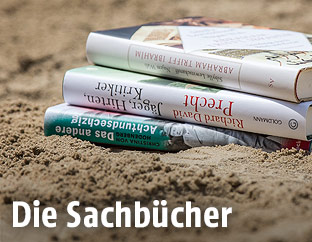 Bücher auf einem Strand