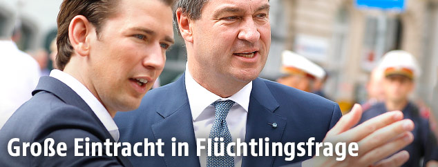 Bundeskanzler Sebastian Kurz und Bayerns Ministerpräsident Markus Söder